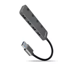 AXAGON Hub 4-portowy HUE-MSA USB 3.2 Gen 1 switch, metalowy, micro USB, 20 cm USB-A kabel