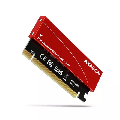 AXAGON Adapter wewnętrzny PCEM2-S, PCIe x16 M.2 NVMe M-key slot aluminiowa osłona