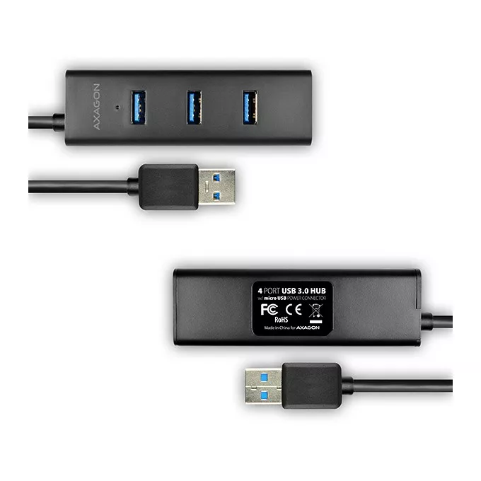 AXAGON Hub 4-portowy HUE-S2B USB 3.2 Gen 1 charging hub, microUSB