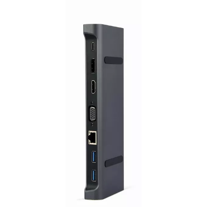 Gembird Adapter USB-C 9w1, HDMI, USB-C PD, VGA, DP, USBx3, Audio, LAN