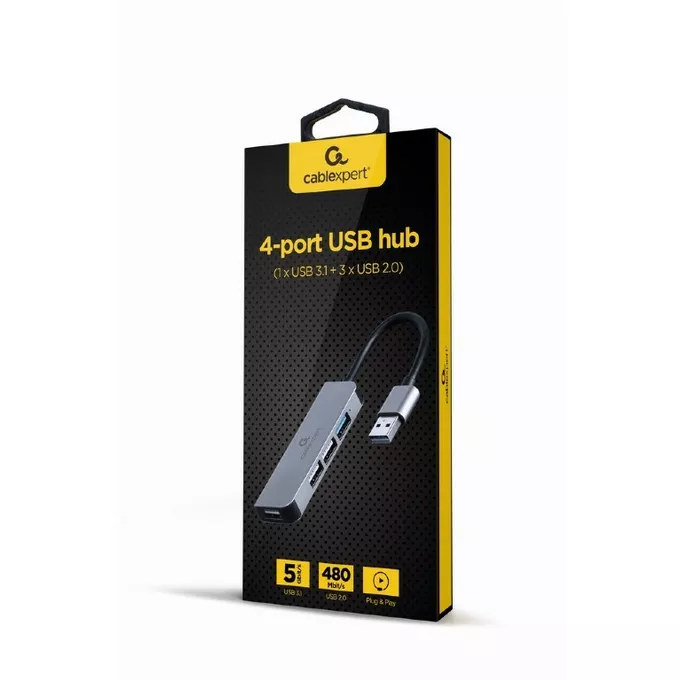 Gembird Hub 4-portowy USB (3xUSB 2.0, USB 3.1)