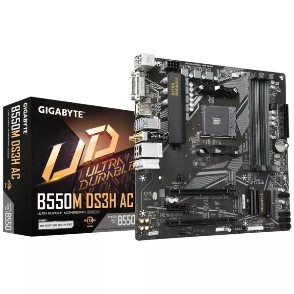 Gigabyte Płyta główna B550M DS3H AC AM4 4DDR4 HDMI/DVI M.2