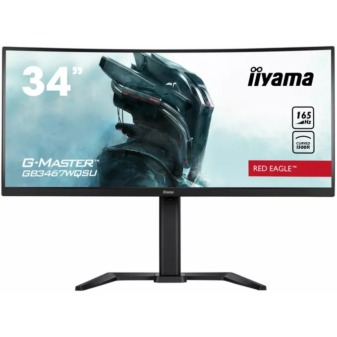 IIYAMA Monitor 34 cale G-MASTER GB3467WQSU-B5 VA,UWQHD,165HZ,HAS(15cm),1500R,4xUSB