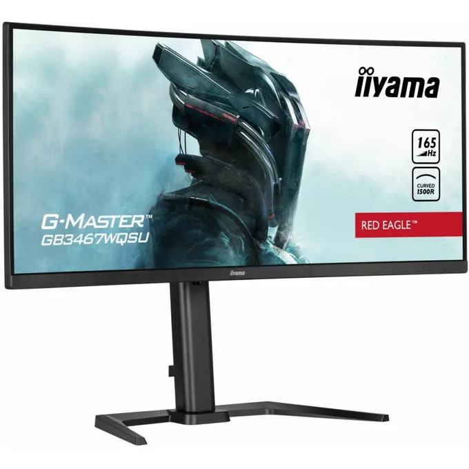 IIYAMA Monitor 34 cale G-MASTER GB3467WQSU-B5 VA,UWQHD,165HZ,HAS(15cm),1500R,4xUSB