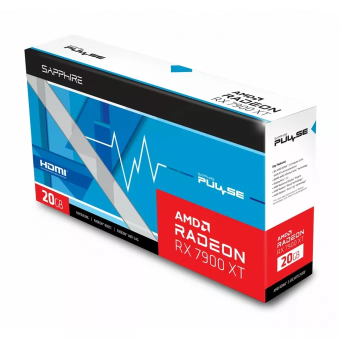 Sapphire Technology Karta graficzna Radeon RX 7900 XT Pulse 20GB GDDR6 320bit 2DP/2HDMI