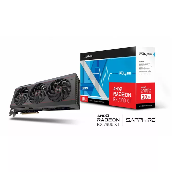 Sapphire Technology Karta graficzna Radeon RX 7900 XT Pulse 20GB GDDR6 320bit 2DP/2HDMI