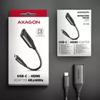 AXAGON RVC-HI2M Adapter USB-C -&gt; HDMI 2.0 4K/60Hz Aluminum, 25cm kabel