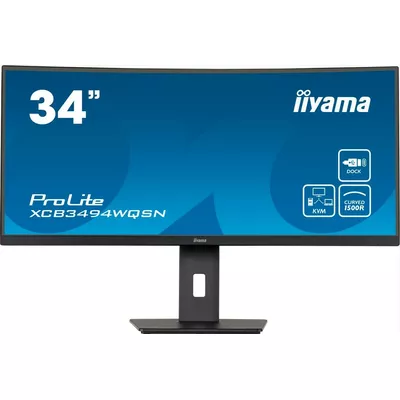 IIYAMA Monitor 34 cale XCB3494WQSN-B5 VA,UWQHD,1500R,USB-cDock,KVM,HAS(150mm)