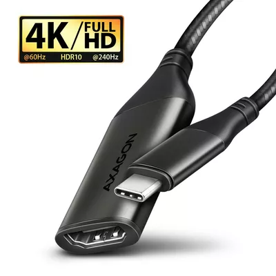 AXAGON RVC-HI2M Adapter USB-C -&gt; HDMI 2.0 4K/60Hz Aluminum, 25cm kabel