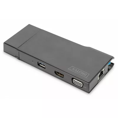 Digitus Stacja dokująca USB 3.0 Typ A 7-portów, 4K 30Hz, HDMI, VGA, 2x USB 3.0, SD microSD, RJ45
