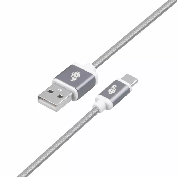 TB Kabel USB-USB C 1.5m szary sznurek premium