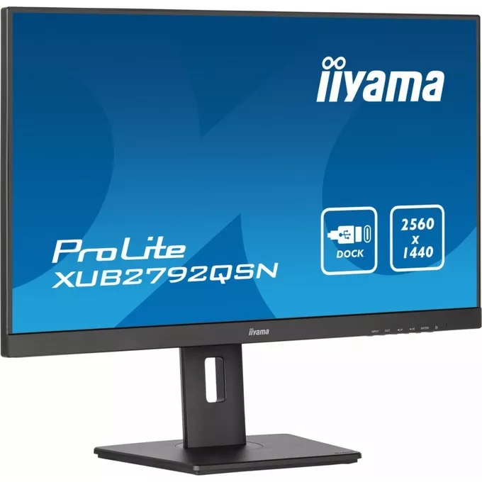 IIYAMA Monitor 27 cali XUB2792QSN-B5 IPS,QHD,USB-c Dock,HDMI,DP,HAS(150mm)