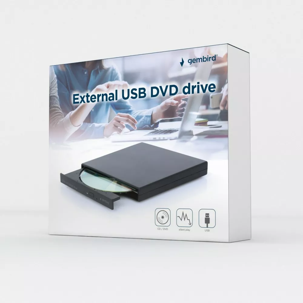 DISH// X（CD、DVD） Gembird Napęd DVD na USB zew DVD-USB-04 Czarny | Kakto.pl