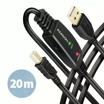 AXAGON Kabel ADR-220B USB 2.0 A-M -&gt; B-M aktywny kabel połączeniowy/wzmacniacz 20m