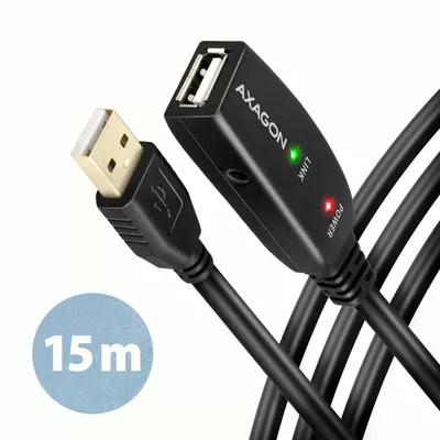 AXAGON Kabel ADR-215 USB 2.0 A-M -&gt; A-F aktywny kabel przedłużacz/wzmacniacz 15m