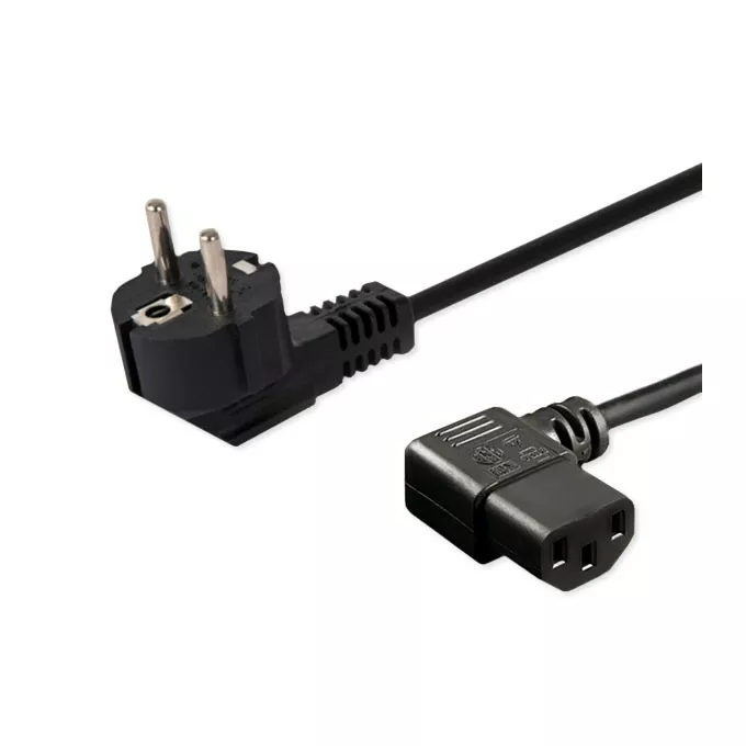 Savio Kabel zasilający Schuko (M) kątowy - IEC C13, kątowy 1,2m CL-115