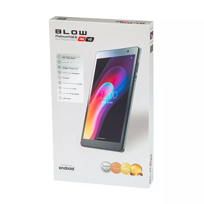 BLOW Tablet Platinum TAB8 4G + etui Kids Niebieskie