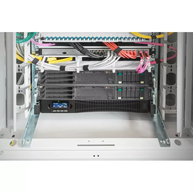 Digitus Zasilacz awaryjny UPS Online Rack 19&quot; LCD, 2000VA/2000W, 4x12V/9Ah, 8xC13, USB, RS232, RJ45