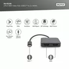 Digitus Hub/Koncentrator 2-portowy USB Typ C/2x HDMI 4K/60Hz HDR HDCP 2.2 MST