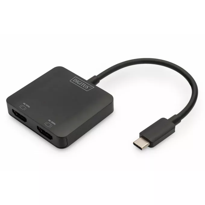 Digitus Hub/Koncentrator 2-portowy USB Typ C/2x HDMI 4K/60Hz HDR HDCP 2.2 MST
