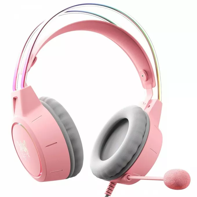 Onikuma Słuchawki gamingowe X15 PRO RGB (przewodowe) Różowe