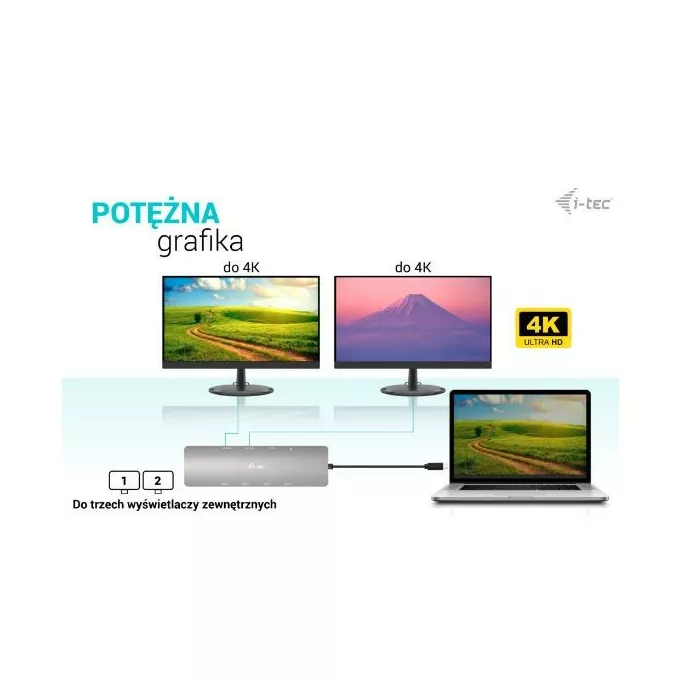 i-tec Stacja dokująca USB-C Metal Nano 2x HDMI Display + Power Delivery 100W