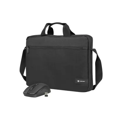 Natec Torba notebook Wallaroo 2 15,6'' czarna z myszką bezprzewodową