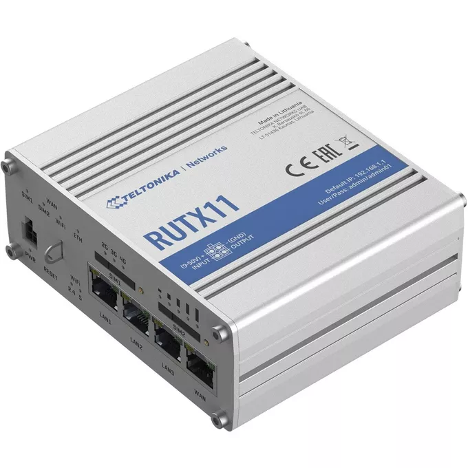 TELTONIKA Router LTE RUTX11(Cat 6), WiFi, BLE, GNSS, Ethernet