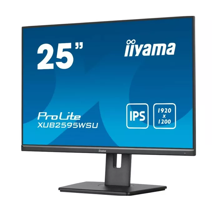 IIYAMA Monitor 25 cali XUB2595WSU-B5 IPS.PIVOT.16:10.USB.DP.HDMI.VGA.2x2W.  300(cd/m2).HAS(150mm)
