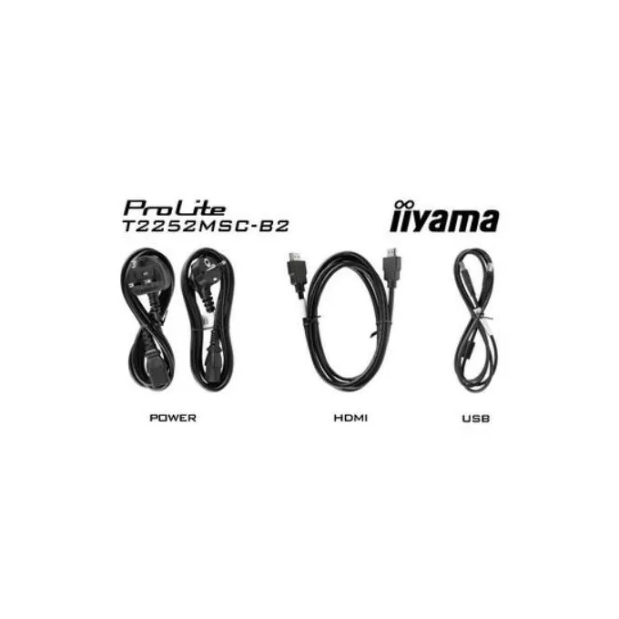IIYAMA Monitor 22 cale T2252MSC-B2 10 PKT. POJ,IPS,HDMI,DP,2x1W,7H