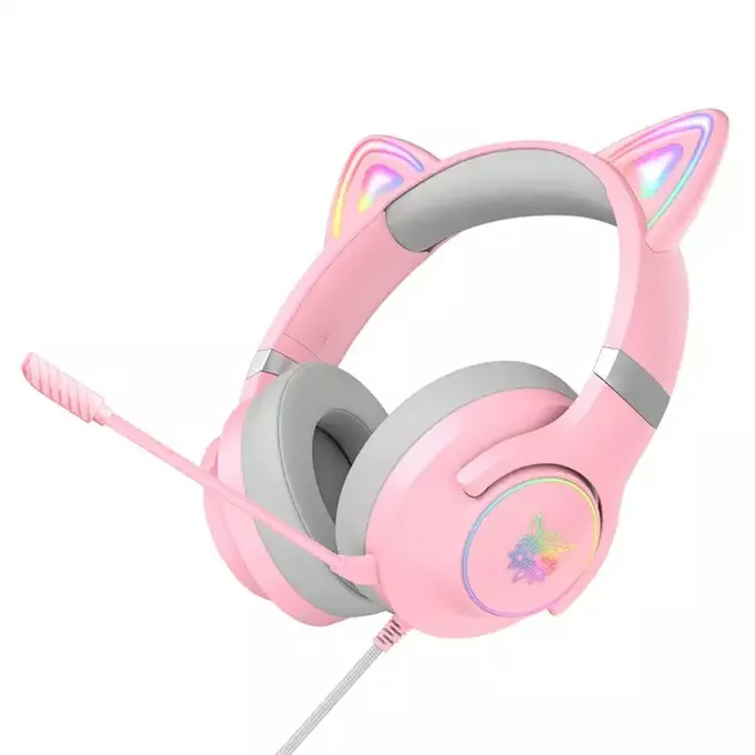 Onikuma Słuchawki gamingowe X30 kocie uszy Różowe
