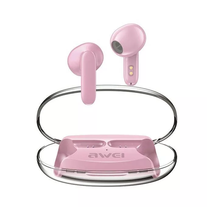 AWEI Słuchawki Bluetooth 5.3 T85 ENC TWS Różowe