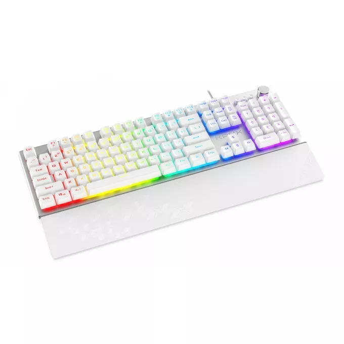 Krux Klawiatura Frost RGB srebrno-biała