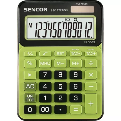 Sencor Kalkulator biurkowy SEC 372GN, duży 12 cyfrowy wyświetlacz LCD