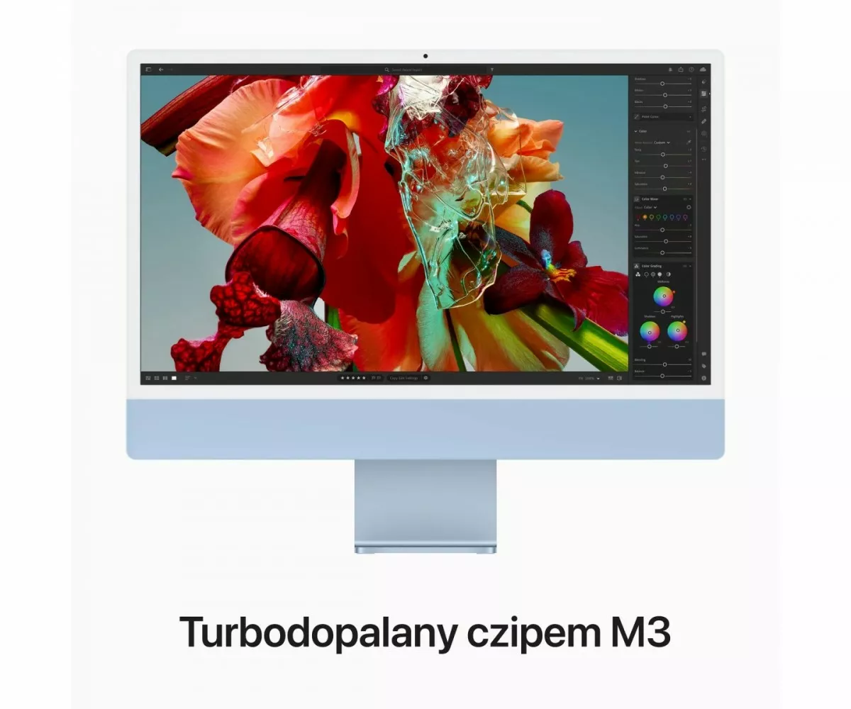 Apple iMac 24 cale: M3 8/10, 8GB, 256GB SSD - Niebieski