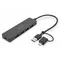 Digitus Hub USB 3.0/Koncentrator 4-portowy SlimLine USB A + adapter USB-C 5Gbps, złącze zasilania USB-C