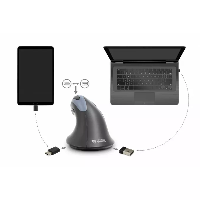 YENKEE Mysz ergonomiczna pionowa YMS 50350 ERGO USB A , USB C