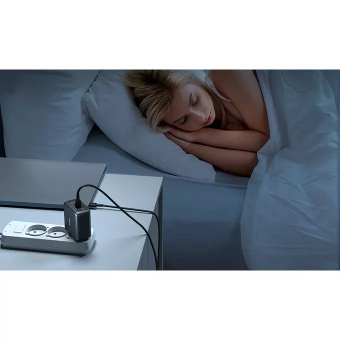 AUKEY PA-B6T Black Omnia II GaN ładowarka sieciowa 3xUSB (2xUSB C+ 1xUSB A) 65W QC PD