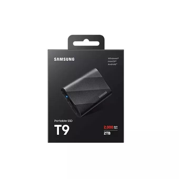 Samsung Dysk zewnętrzny SSD T9 2TB USB3.2 GEN.2 czarny