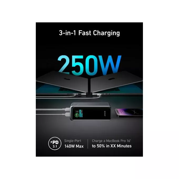 Anker Powerbank Prime 27650 mAh 250W USB-C x 2 USB-A x 1