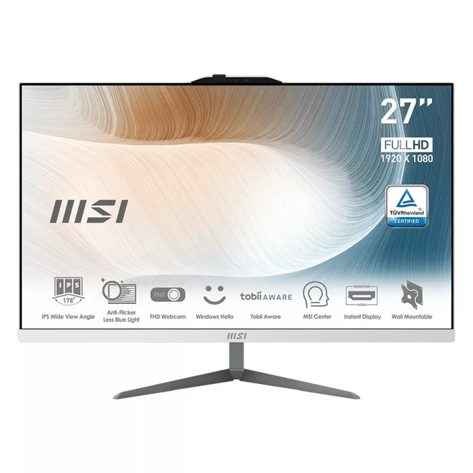 MSI Komputer All-in-One AM272 12M-433EU W11P i5-1235U/8/512/27'/WHITE