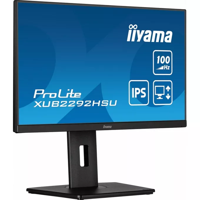 IIYAMA Monitor 21.5 cala XUB2292HSU-B6 IPS,100Hz,FreeSync,PIVOT,0.4ms,HDMI,  DP,4xUSB(3.2),2x2W,HAS(150mm)