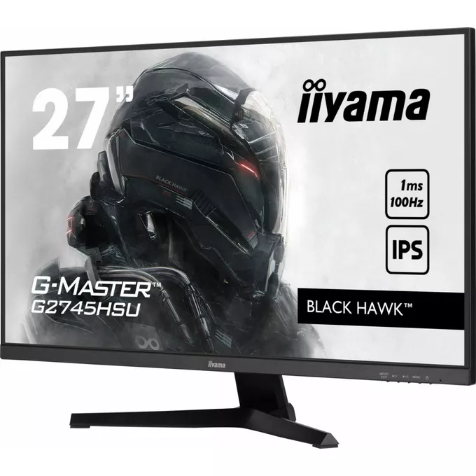 IIYAMA Monitor 27 cali G-Master GB2745HSU-B1 IPS,FHD,100Hz,1ms,2xUSB,HDMI,DP,2x2W,   FreeSync,HAS(150mm)