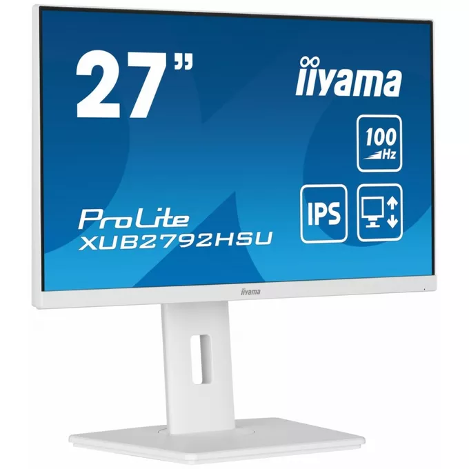 IIYAMA Monitor 27 cali ProLite XUB2792HSU-W6 IPS,HDMI,DP,100Hz,SLIM,4xUSB3.2,PIVOT,  HAS(150mm),2x2W