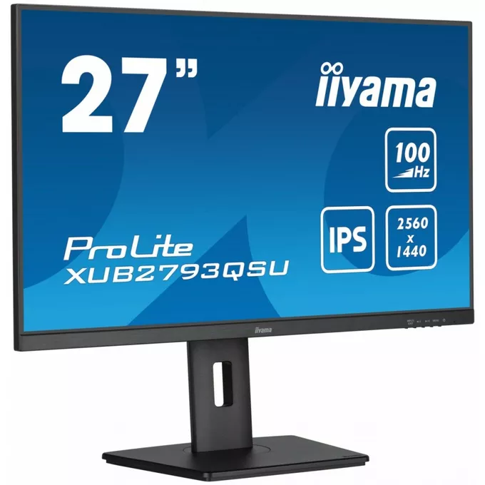 IIYAMA Monitor 27 cali ProLite XUB2793QSU-B6 IPS,QHD,HAS(150mm),100Hz,HDMI,DP,2x2W   2xUSB(3.2),FreeSync