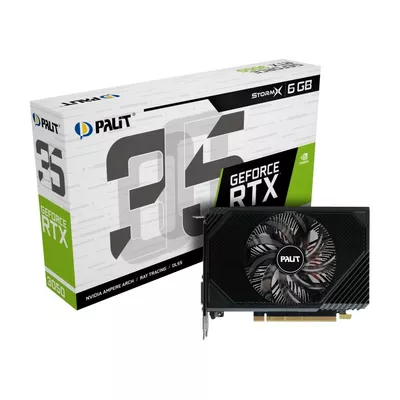 Palit Karta graficzna GeForce RTX 3050 StormX 6GB GDDR6 96bit DVI/DP/HDMI