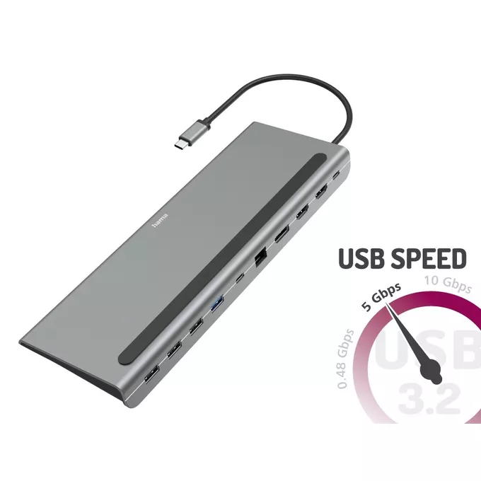 Hama Stacja dokująca USB C 10 portów