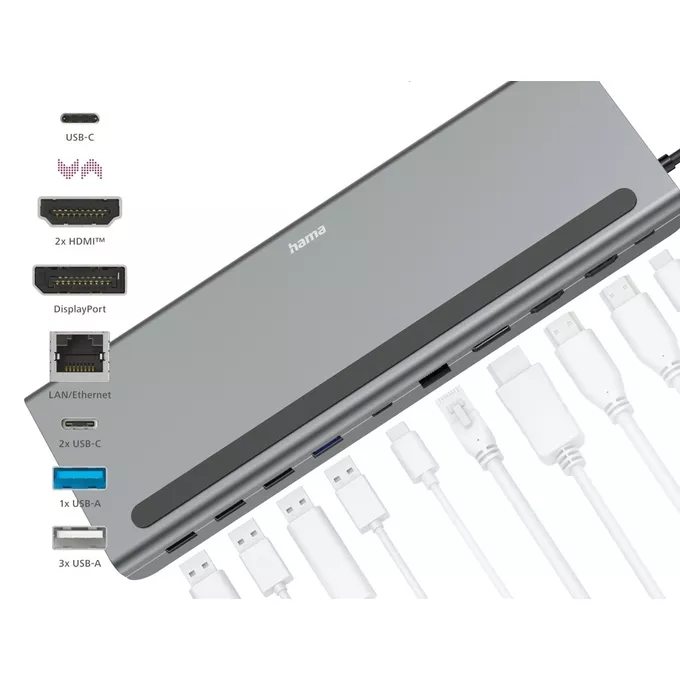 Hama Stacja dokująca USB C 10 portów