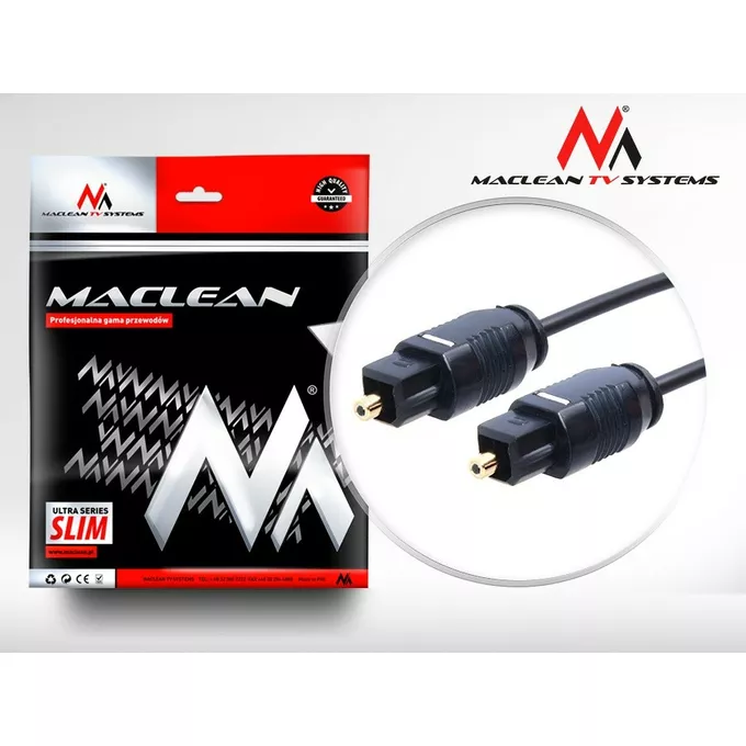 Maclean Przewód optyczny Toslink SLIM 0,5m MCTV-750 T-T