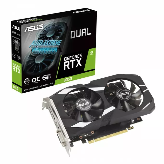 Asus Karta graficzna GeForce RTX 3050 DUAL OC 6GB GDDR6 96bit DP/HDMI